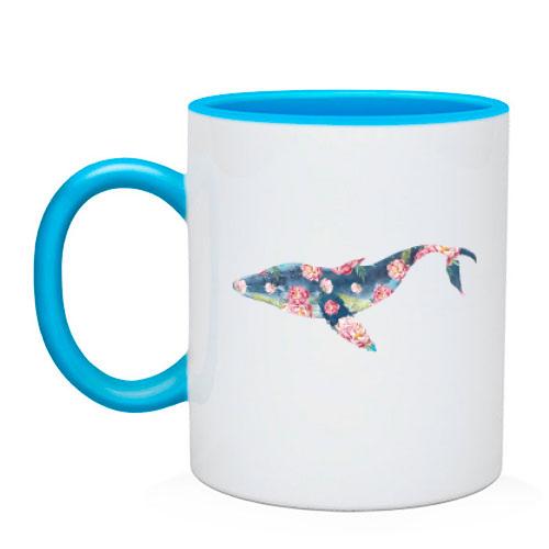 Чашка Дельфін в квітах