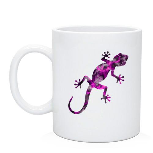 Чашка с космическим гекконом
