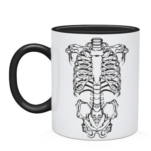 Чашка со скелетом тела