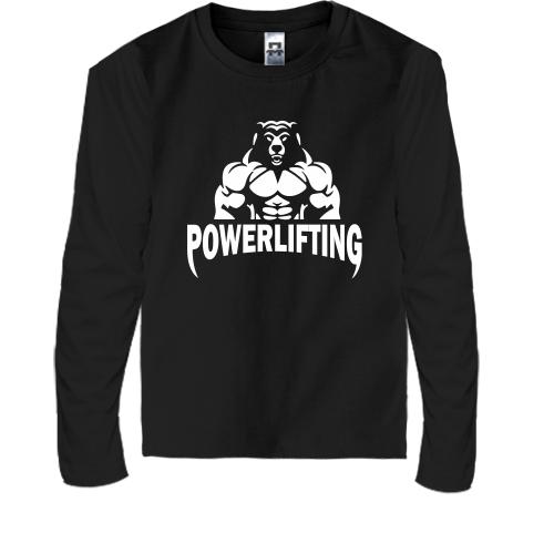Детская футболка с длинным рукавом Powerlifting bear