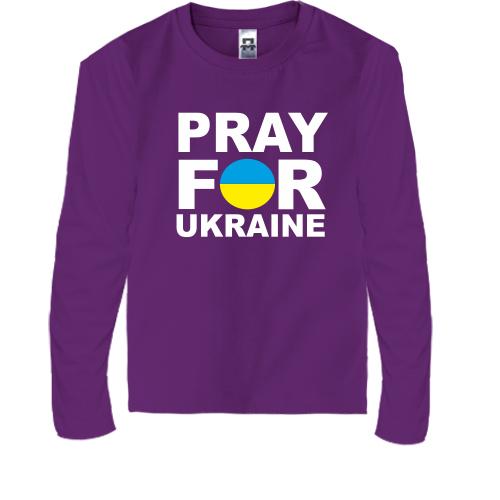 Детская футболка с длинным рукавом Pray for Ukraine