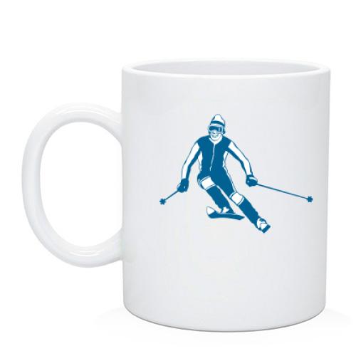 Чашка с лыжником