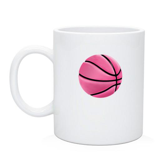 Чашка с розовым баскетбольным мячом