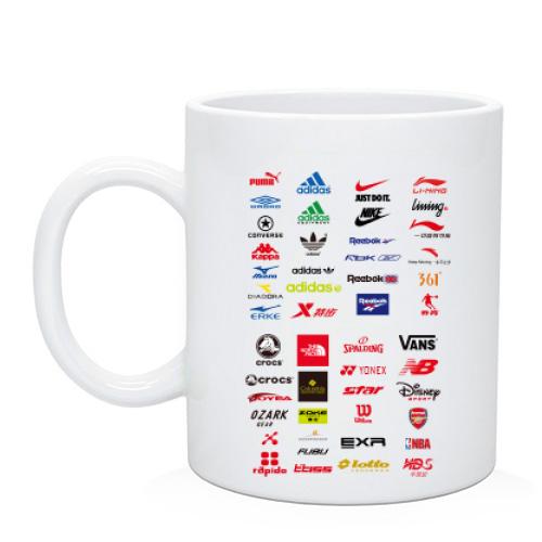 Чашка со спортивными брендами