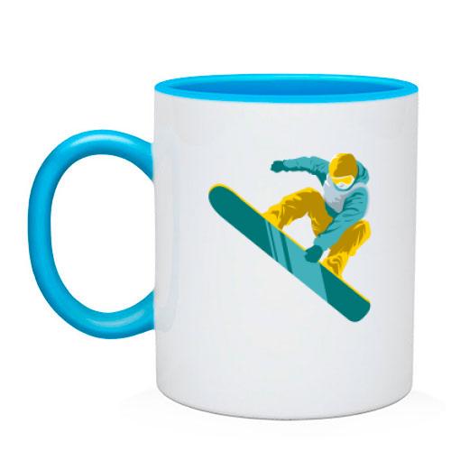 Чашка со сноубордистом и бордом