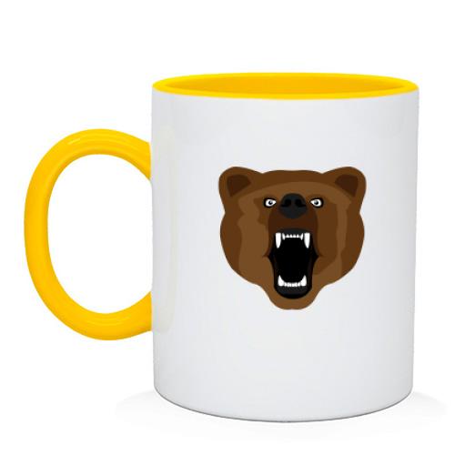 Чашка с рычащим медведем