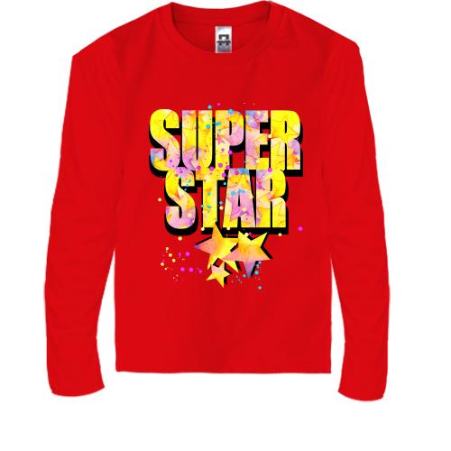 Детская футболка с длинным рукавом Super star (звёзды)