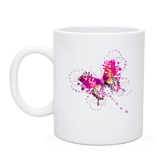 Чашка с розовой бабочкой