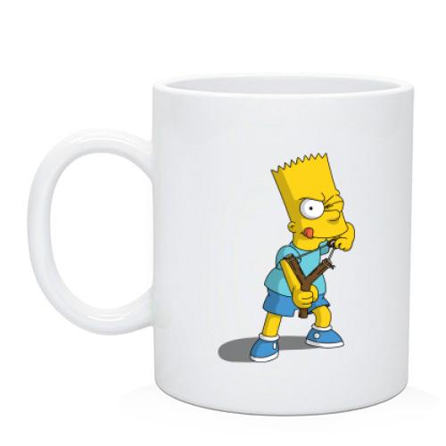 Чашка Барт Симпсон с рогаткой