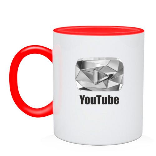 Чашка с бриллиантовым логотипом YouTube