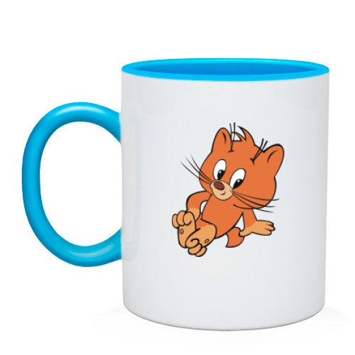 Чашка с хитрым рыжим котом
