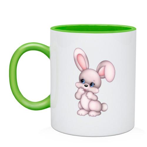 Чашка с радостным зайцем