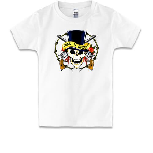 Детская футболка Guns'n Roses (Череп в колючей проволоке)