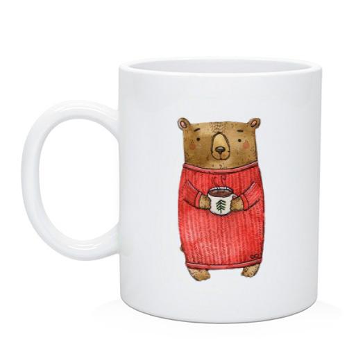 Чашка с медведем в свитере