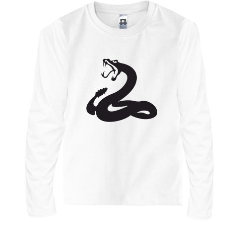 Детская футболка с длинным рукавом Змея на груди