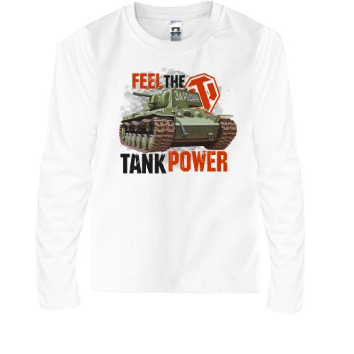 Детская футболка с длинным рукавом WOT - Feel the tank power