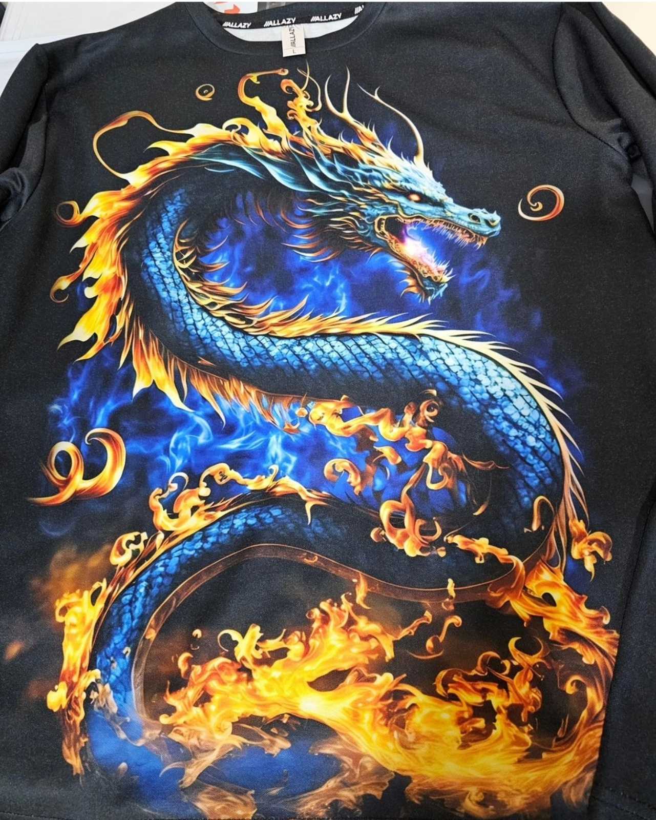 3D футболка с желто-синим драконом