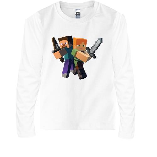 Детская футболка с длинным рукавом Minecraft (персонажи)