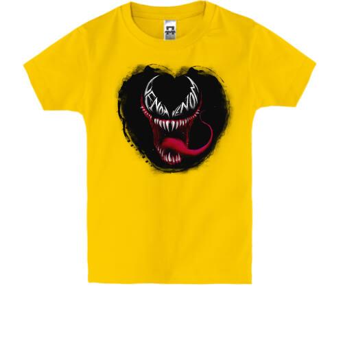 Детская футболка с Веномом в форме сердечка
