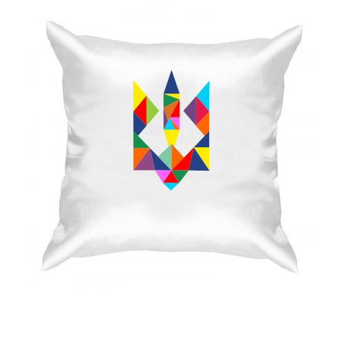 Подушка с разноцветным гербом Украины