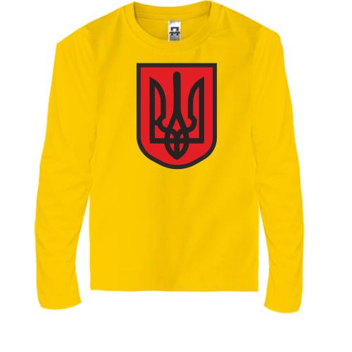 Детская футболка с длинным рукавом с красно-черным гербом Украин