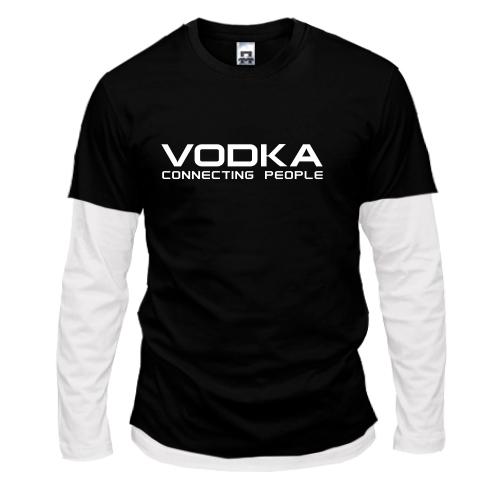 Лонгслив комби Vodka connecting people 2
