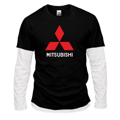 Лонгслив комби с лого Mitsubishi