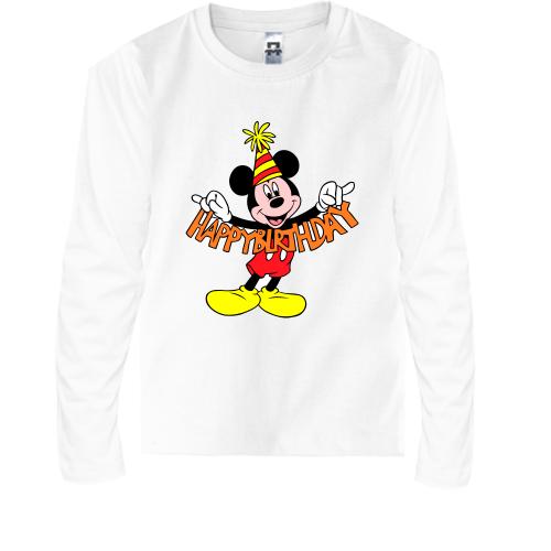 Детская футболка с длинным рукавом Mickey Happy birthday