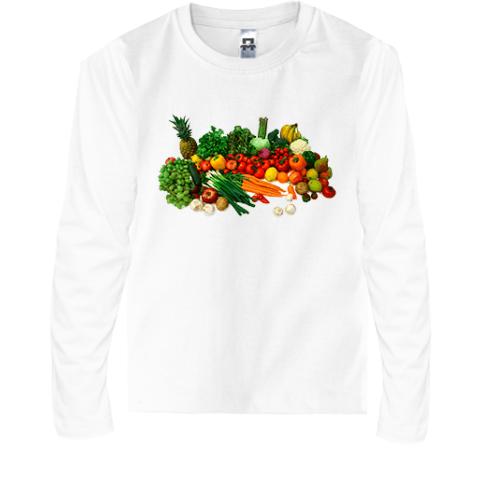 Детская футболка с длинным рукавом с овощным букетом