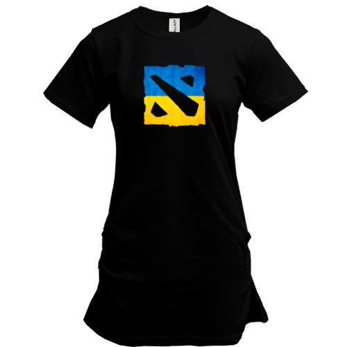 Подовжена футболка з логотипом Dota 2 в українському стилі