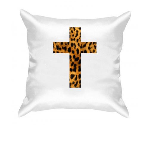 Подушка с леопардовым крестом
