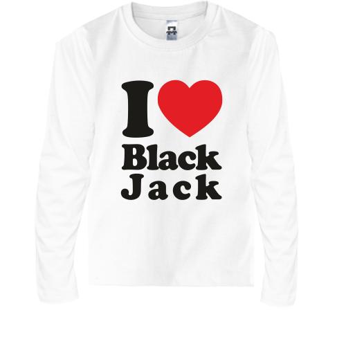 Детская футболка с длинным рукавом I love Black Jack