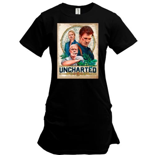 Подовжена футболка з обкладинкою гри Uncharted