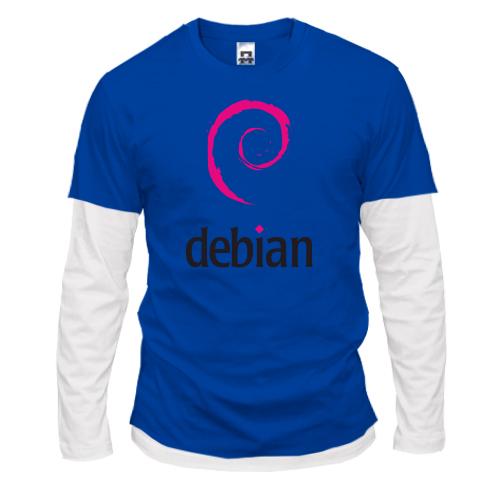 Лонгслив комби Debian