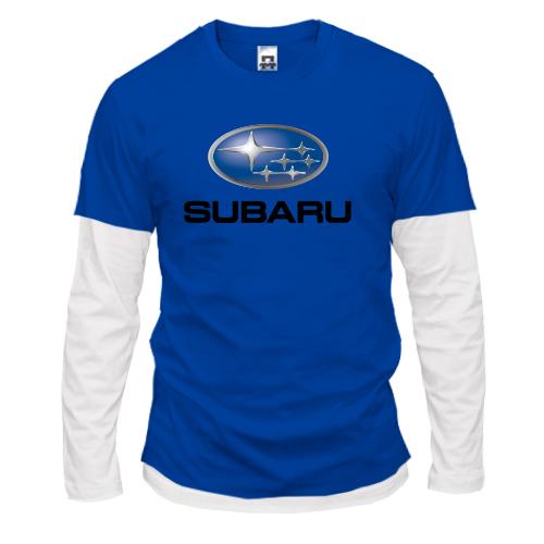 Лонгслив комби с лого Subaru