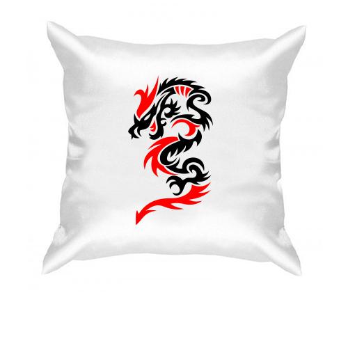 Подушка Червоно-чорний дракон