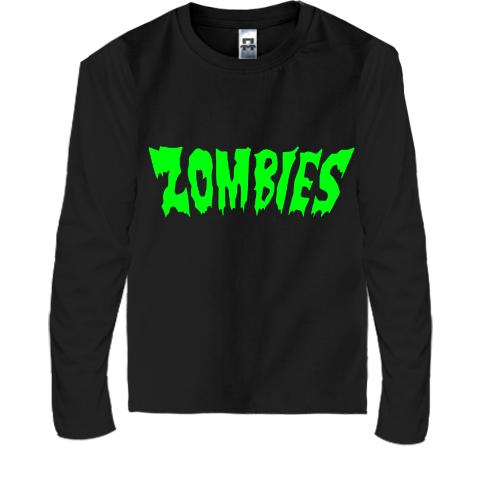 Детская футболка с длинным рукавом  с надписью Zombies