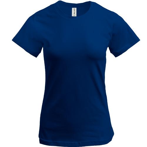 Женская темно синяя футболка 