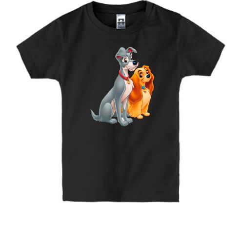 Детская футболка с собаками Леди и Бродягой