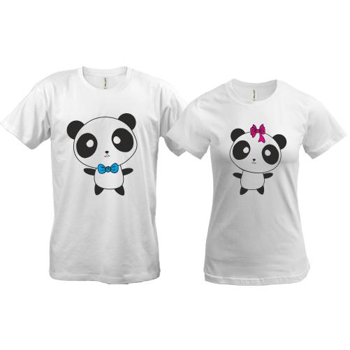Парные футболки Панда - любовь