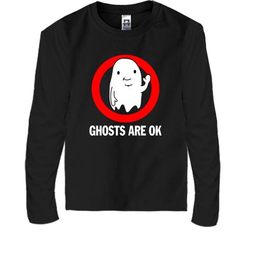 Детская футболка с длинным рукавом ghosts are ok