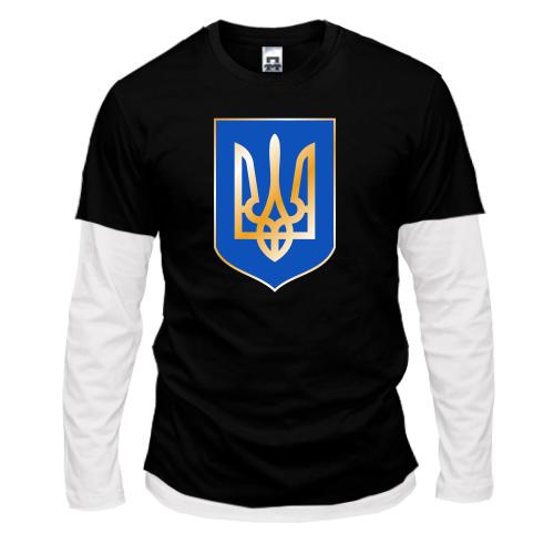 Комбинированный лонгслив с гербом Украины (2)