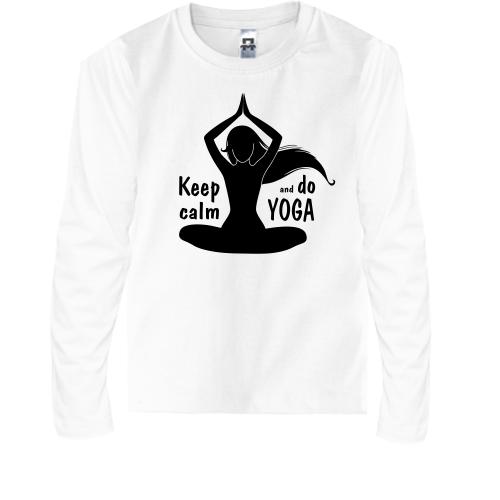 Детская футболка с длинным рукавом Keep Calm an Do Yoga
