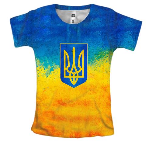 Женская 3D футболка с Гербом Украины