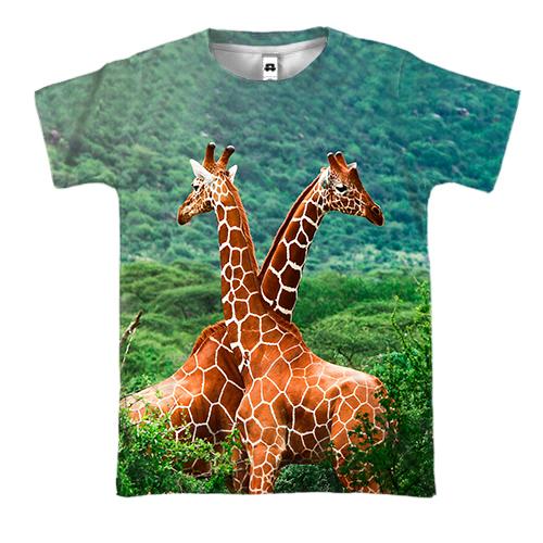 3D футболка с жирафами