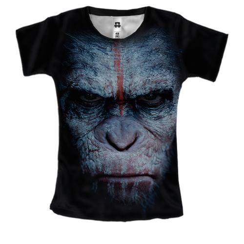 Женская 3D футболка с гориллой