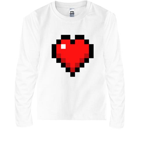 Детская футболка с длинным рукавом Minecraft heart