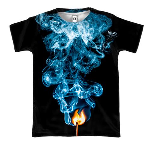 3D футболка с горящей спичкой