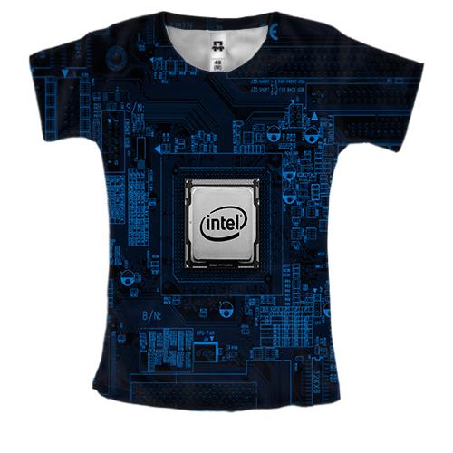 Женская 3D футболка Intel inside