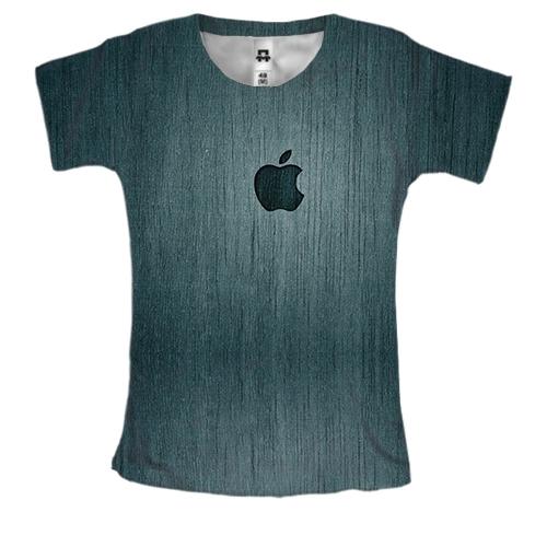Женская 3D футболка Apple (дерево)